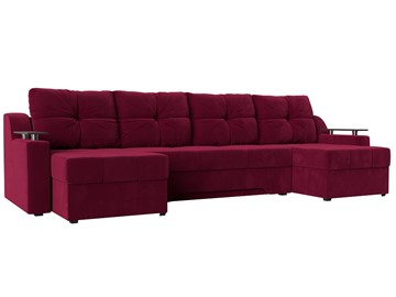 П-образный диван Сенатор, Бордовый (Микровельвет) боннель в Твери