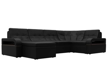 П-образный диван Лига-035, Черный (Экокожа) в Твери