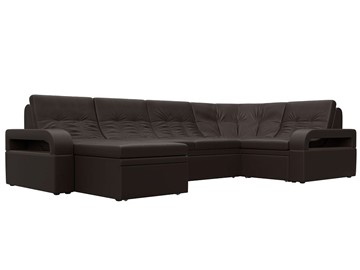 П-образный диван Лига-035, Коричневый (Экокожа) в Твери