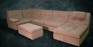 П-образный диван Шад Премьер со столом-пуфом в Твери