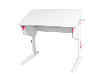 Детский стол-трансформер 5/100 (СУТ.46) + Polka_z 5/500 (2 шт) Рамух белый/белый/розовый в Твери