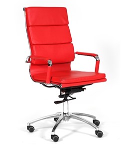 Кресло компьютерное CHAIRMAN 750 экокожа красная в Твери