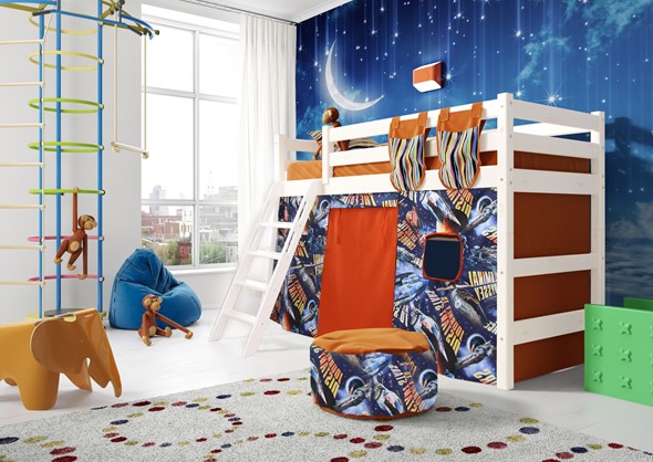 Кровать-чердак в детскую Соня, Вариант 6 Белый в Твери - изображение