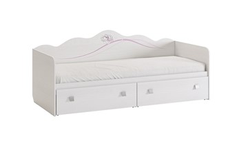 Детская кровать Фэнтези с ящиками, белый рамух в Твери