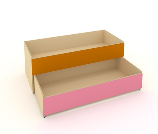 Детская кровать 2-х уровневая КД-2, Беж + Оранжевый + Розовый в Твери - изображение