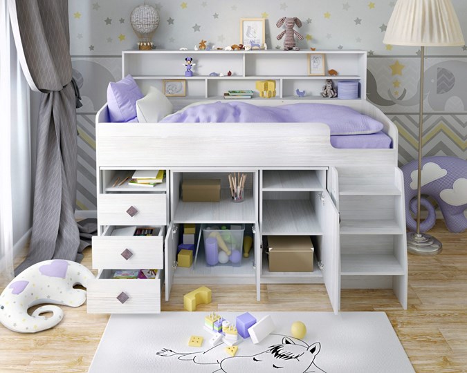 Кровать-чердак в детскую Малыш-5, цвет Винтерберг в Твери - изображение 3