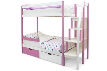 Двухэтажная детская кровать Svogen лаванда-белый в Твери