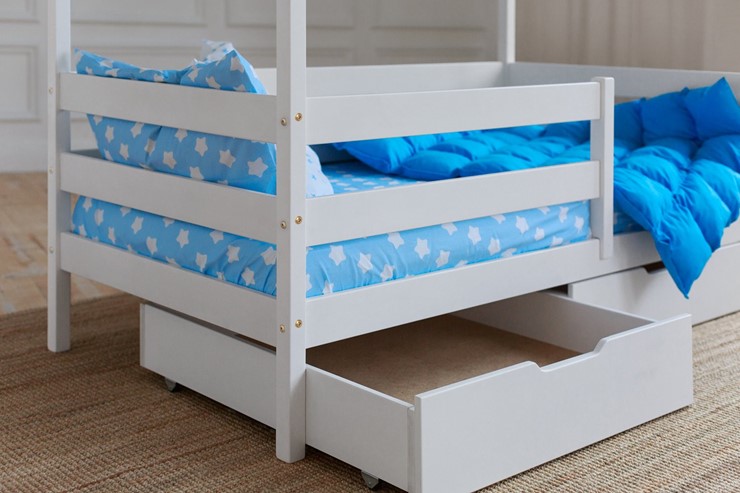 Кровать детская Домик с ящиками, цвет белый в Твери - изображение 3