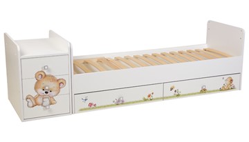 Детская кровать с комодом Фея 1100 Медвежонок Белый в Твери - предосмотр 2