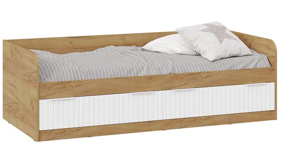 Кроватка Хилтон Тип 1 900 (Дуб Крафт Золотой/Белый матовый) в Твери - изображение