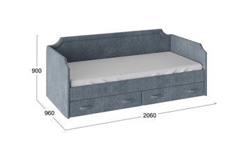Детская кровать Кантри Тип 1, ТД-308.12.02 (Замша синяя) в Твери - предосмотр 2