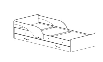 Детская кровать с бортиками Максимка, корпус Млечный дуб, фасад Оранжевый в Твери - предосмотр 1