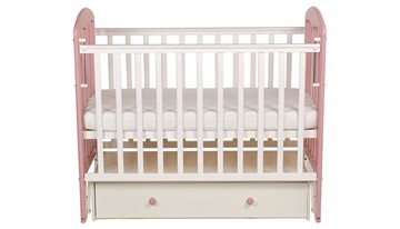 Кровать детская Polini kids Simple 328, белый-розовый в Твери