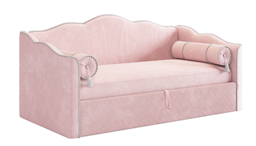 Детская кровать с подъемным механизмом Лея (Софа) 90х200 (нежно-розовый (велюр)/галька (велюр)) в Твери