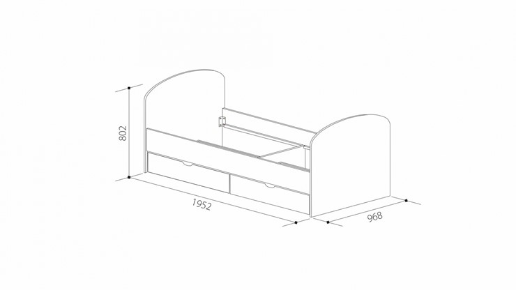 Кровать подростковая Юниор-6 с ящиками в Твери - изображение 2