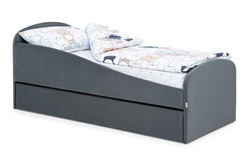 Кровать в детскую с ящиком Letmo графит (велюр) в Твери