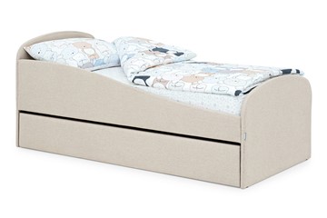Мягкая кровать с ящиком Letmo карамель (рогожка) в Твери