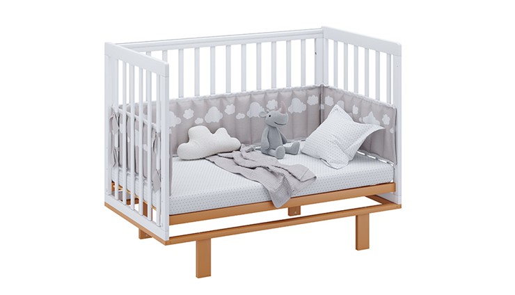 Детская кроватка серия 3400 POLINI Kids Simple 340 Белый / Бук в Твери - изображение 10
