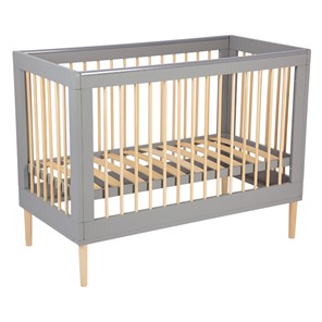 Кровать для новорожденных POLINI Kids Simple 360 Серый / Натуральный в Твери