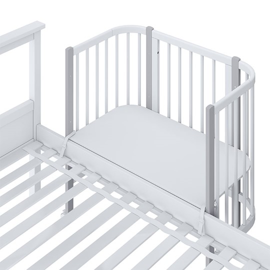 Кроватка детская приставная POLINI Kids Simple 120 Белый / Серый в Твери - изображение 4