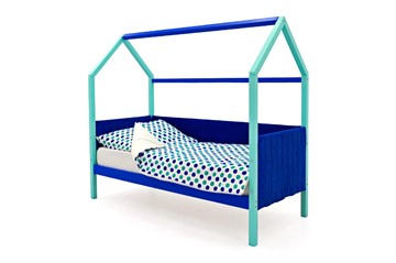 Кровать-домик Svogen, мятный-синий мягкая в Твери