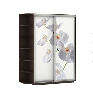 Шкаф Экспресс 1900x600x2200, со стеллажом, Орхидея белая/венге в Твери