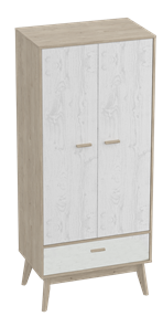 Шкаф для одежды Калгари, Дуб натуральный светлый/Белый матовый в Твери