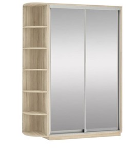 Шкаф Экспресс (2 зеркала), со стеллажом 1700x600x2400, дуб сонома в Твери