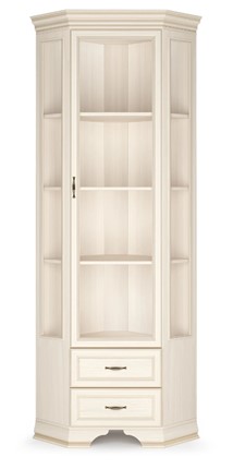 Шкаф-витрина угловой Сиена, Бодега белый / патина золото в Твери - изображение