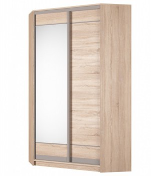 Угловой шкаф Аларти (YA-230х1250(602) (2) Вар. 4; двери D1+D2), с зеркалом в Твери - изображение