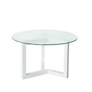 Круглый столик Оникс-8, Выбеленный дуб/Прозрачное стекло в Твери
