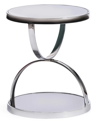 Кофейный столик GROTTO (mod. 9157) металл/дымчатое стекло, 42х42х50, хром в Твери - изображение