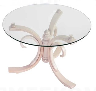 Круглый столик СЖ 5 беленый дуб/стекло в Твери