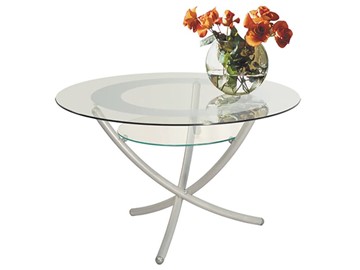 Стеклянный столик Дуэт 4 (металлик-прозрачное) в Твери