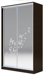 Шкаф 2-х дверный 2200х1682х420 два зеркала, "Бабочки" ХИТ 22-4-17-66-05 Венге Аруба в Твери