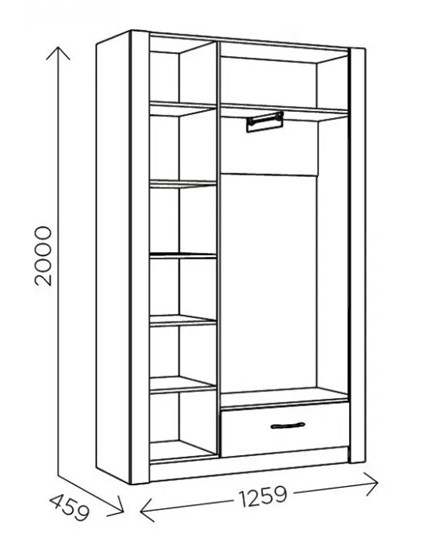 Шкаф гардеробный Ева 5 М2 дуб ирландский/белый матовый в Твери - изображение 2
