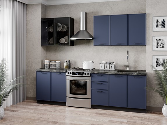 Кухонный гарнитур 2600 Индиго, Черный/Темно-синий в Твери - изображение
