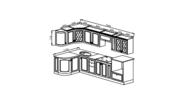 Угловая кухня Веста 1330х2800, цвет Сандал белый в Твери - изображение 2