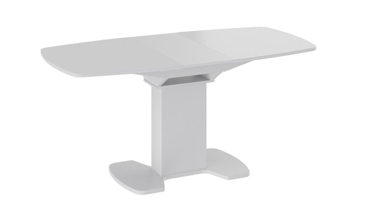 Кухонный стол раздвижной Портофино (СМ(ТД)-105.02.11(1)), цвет Белый глянец/Стекло белое в Твери - изображение 1