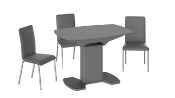Кухонный раскладной стол Портофино (СМ(ТД)-105.01.11(1)), цвет Серое/Стекло серое матовое LUX в Твери - предосмотр 2