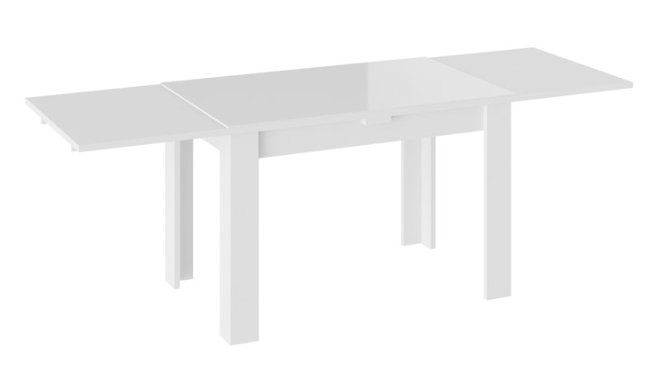 Кухонный раздвижной стол Норман тип 1, цвет Белый/Стекло белый глянец в Твери - изображение 1