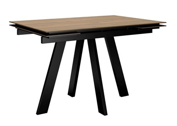Кухонный стол раздвижной DikLine DM120 Дуб галифакс / опоры черные в Твери - предосмотр