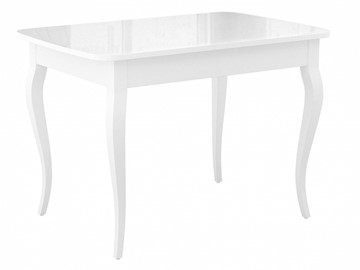 Кухонный раскладной стол Dikline M120 Белый/стекло белое глянец/ножки MC белые в Твери