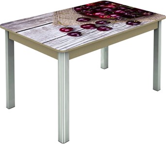 Кухонный стол раскладной Гамбург исп.2 ноги метал. крашеные №23, Фотопечать (Фрукты №29) в Твери