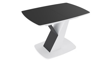 Раздвижной стол Гарда тип 1, цвет Белый/Стекло матовое черный графит в Твери