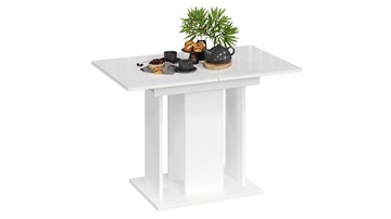 Кухонный стол раскладной Кёльн тип 1 (Белый, Стекло Белый глянец) в Твери