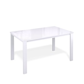 Кухонный стол раздвижной Kenner LL1200 белый/стекло белое глянец в Твери