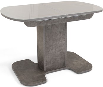 Кухонный раскладной стол Киото-1 (ноги серый камень, серебро/серый камень) в Твери