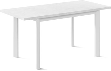 Кухонный раздвижной стол Нагано-1L (ноги металлические белые, белый цемент) в Твери - предосмотр 1