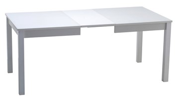 Кухонный раздвижной стол Нагано-2 стекло белое opti (хром-лак) в Твери - предосмотр 1